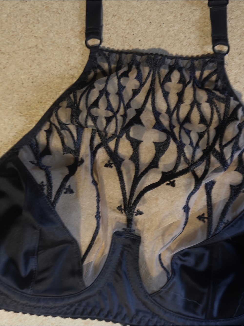 Videnoir Sheer High-Neck Black Lace Bralette